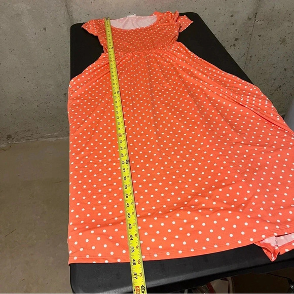 Lularoe Riley NWT Size XS Peach With Polka Dots Midi Dress Stretch - Picture 8 of 8